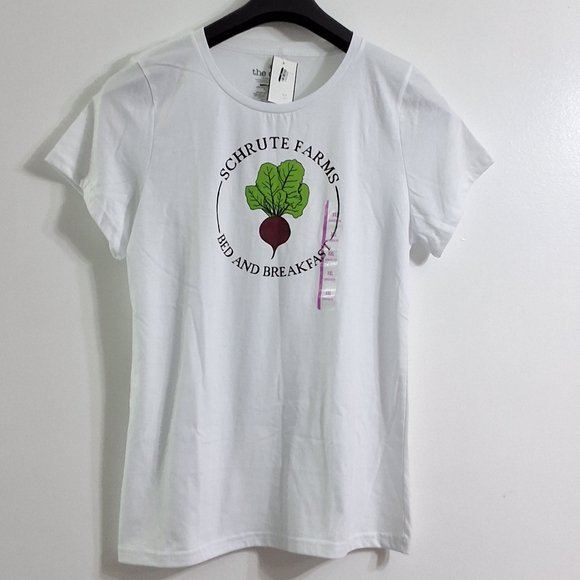 The Office Schrute Farms Bed and Breakfast White Short Sleeve Graphic T-Shirt - Picture 1 of 5